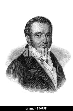 Baron GUILLAUME Dupuytren (5 octobre 1777 - 8 février 1835) était un anatomiste et chirurgien militaire français. Bien qu'il a acquis beaucoup d'estime pour traiter les hémorroïdes de Napoléon Bonaparte, il est connu pour sa description de la maladie de Dupuytren qui porte son nom et qu'il a d'abord exploité sur en 1831 et publiée dans The Lancet en 1834. Il est mort en 1835 à l'âge de 57 ans. Gravure en ligne par F. J. Dequevauviller, sans date. Banque D'Images