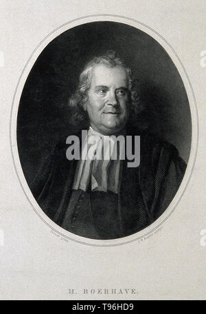 Herman Boerhaave (Décembre 31, 1668 - Septembre 23, 1738) était un botaniste néerlandais, chimiste, médecin et humaniste, considéré comme le fondateur de l'enseignement clinique et de l'hôpital universitaire moderne. Tous les princes de l'Europe lui a envoyé les élèves, qui ont trouvé dans ce savant professeur non seulement un professeur infatigable, mais un salut guardian. En 1714, lorsqu'il a été nommé recteur de l'université et à ce titre a introduit le système moderne d'enseignement clinique. Banque D'Images