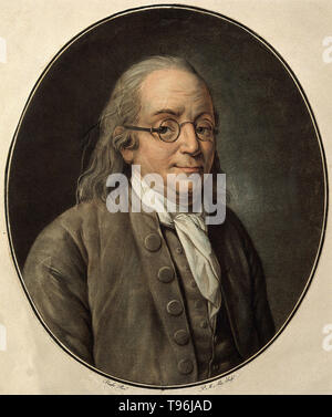 Benjamin Franklin (17 janvier 1706 - 17 avril 1790) a été l'un des pères fondateurs des États-Unis. Il était un auteur, de l'imprimante, le théoricien politique, homme politique, ministre des Postes, scientifique, inventeur, musicien, satiriste, activiste civique, homme d'État et diplomate. En tant que scientifique, il a été une figure majeure de l'Américain des lumières et l'histoire de la physique pour ses découvertes et théories sur l'électricité. Banque D'Images