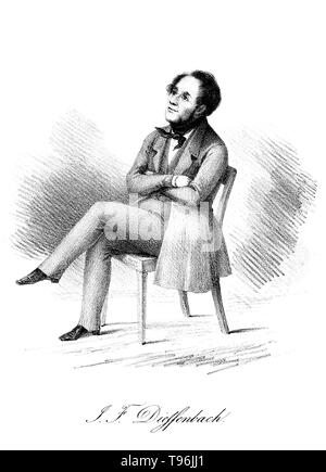 Johann Friedrich Dieffenbach (Février 1, 1792 - 11 novembre 1847) était un chirurgien allemand qui s'est spécialisé dans la greffe de la peau et la chirurgie plastique. Son travail en rhinoplastic et chirurgie maxillo-faciale a créé beaucoup de techniques modernes de la chirurgie reconstructive. Avant la découverte de groupage sanguin et de contrepartie du sang, Dieffenbach recherché une transfusion de sang. Banque D'Images