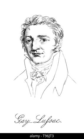 Louis Joseph Gay-Lussac (6 décembre 1778 - 9 mai 1850) était un chimiste et physicien français connu pour ses études sur les propriétés physiques des gaz. Sa première grande enquête concernait l'expansion thermique des gaz. Ce n'est déterminant dans l'établissement de l'échelle de température Kelvin plus tard dans le siècle. En 1805, il a collaboré avec Alexander von Humboldt pour déterminer les proportions d'hydrogène et l'oxygène présent dans l'eau. Banque D'Images