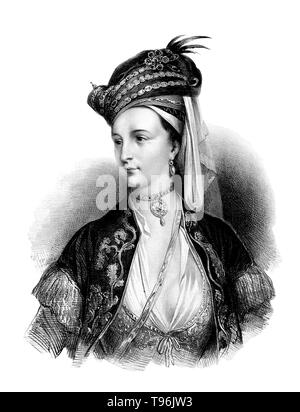 Lady Mary en robe turque. Lady Mary Wortley Montagu (1689 - 21 août 1762) était un aristocrate anglais, lettre l'écrivain et poète. Lady Mary est aujourd'hui principalement connu pour ses voyages dans l'Empire ottoman, en tant qu'épouse de l'ambassadeur britannique en Turquie. L'histoire de ce voyage et de ses observations de la vie de l'Est est dit dans les lettres de Turquie. Durant sa visite, elle a été charmé par la beauté et l'hospitalité de la femme ottomane elle rencontrait. Banque D'Images