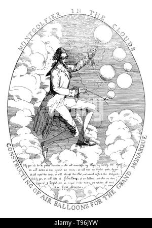 Joseph-Michel Montgolfier (Août 26, 1740 - Juin 26, 1810) et Jacques-Étienne Montgolfier (6 janvier 1745 - 2 août 1799) ont été les inventeurs de la montgolfière-style hot air balloon, globe aérostatique. Le 4 juin 1783, ils ont volé leur métier en face d'un groupe de dignitaires. Son vol couverts 1.2 miles, a duré 10 minutes, et avait une altitude estimée de 600 ft. 5,200-6 Les frères ont réussi à lancer le premier vaisseau ascension, quand Étienne a fait un vol captif le 15 octobre 1783. Banque D'Images