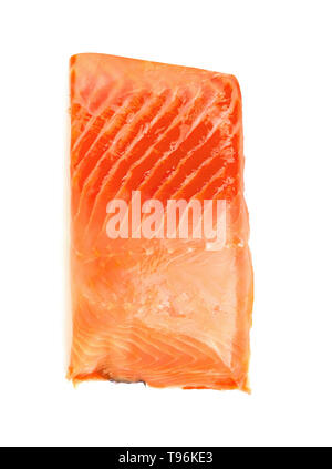 Poisson rouge saline saumon steak isolé sur fond blanc Banque D'Images