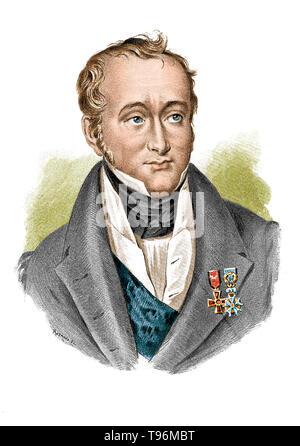 Guillaume Dupuytren le port des médailles. Baron GUILLAUME Dupuytren (5 octobre 1777 - 8 février 1835) était un anatomiste et chirurgien militaire français. Bien qu'il a acquis beaucoup d'estime pour traiter les hémorroïdes de Napoléon Bonaparte, il est connu pour sa description de la maladie de Dupuytren qui porte son nom et qu'il a d'abord exploité sur en 1831. La maladie a été l'un des premiers chirurgiens à drainer un abcès au cerveau à l'aide, dans lequel une trépanation trou est coupé dans le crâne, et il a également utilisé la méthode pour traiter des saisies. Banque D'Images