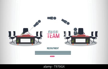 Nous recrutons et inscrivez-vous à notre équipe concept Illustration de Vecteur