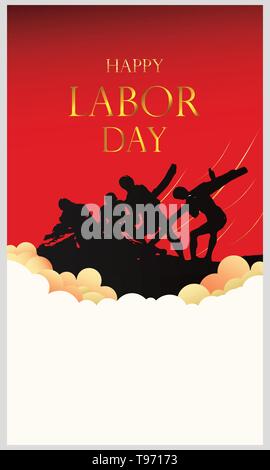 Heureux du travail la journée d'ouverture. Modèle de conception. Vector illustration Illustration de Vecteur