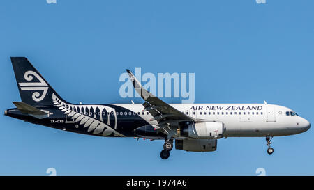 Air New Zealand Airbus A320-232 ZK-OXB à AKLairport,. NZ Banque D'Images