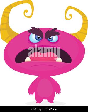 Cute cartoon monster. Surpris funny monster rose d'émotion. Vector illustration Halloween Illustration de Vecteur
