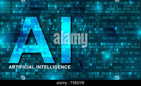 L'Intelligence Artificielle concept fond numérique Banque D'Images