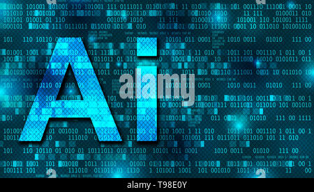 L'Intelligence Artificielle concept fond numérique Banque D'Images
