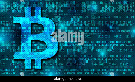 Concept Bitcoin contexte avec des nombres binaires Banque D'Images