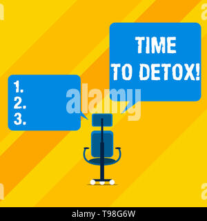 Texte visible le temps de désintoxication. Photo d'affaires texte lorsque vous purifiez votre corps des toxines ou cesser de consommer de drogue Banque D'Images