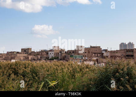 Aug 2017, Kashgar, Xinjiang, Chine : les quartiers pauvres à la périphérie de la vieille ville de Kashgar, un important site touristique le long de la route de la soie et l'un des weste Banque D'Images