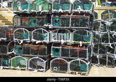 La Nasse de pêche dans le port de Scarborough, Yorkshire du Nord Banque D'Images