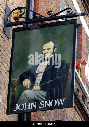 John Snow house pendaison publique signe, Broadwick Street, Soho, Londres, Angleterre, Royaume-Uni. Banque D'Images