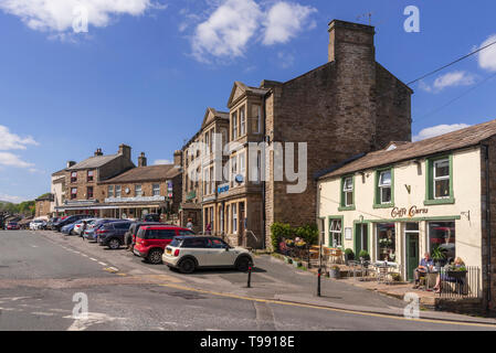 La rue principale de Hawes. Yorkshire Dales. Banque D'Images