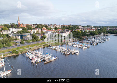 Des photos aériennes de Flensburg, mer Baltique, Allemagne Banque D'Images