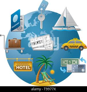 Icône travel concept Illustration de Vecteur