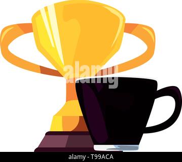 Coffee cup trophy happy fathers day vector illustration Illustration de Vecteur