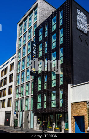 Point un hôtel sur la rue Paul à Londres Shoreditch, un quartier de la création. Banque D'Images