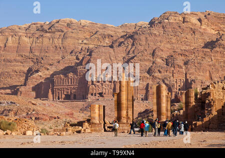 Vía Romana de Las Columnas, Petra, Jordanie, Oriente Medio Banque D'Images