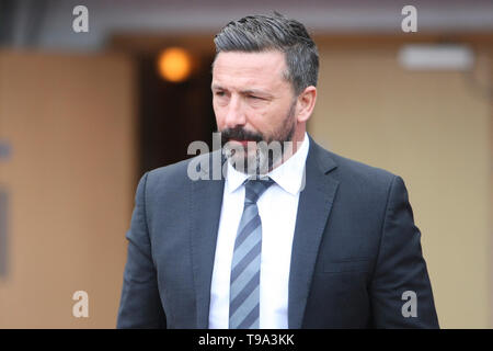 Glasgow, Écosse - 14 avril. Aberdeen manager Derek McInnes au cours de la William Hill Scottish Cup semi finale entre Celtic et Aberdeen Banque D'Images