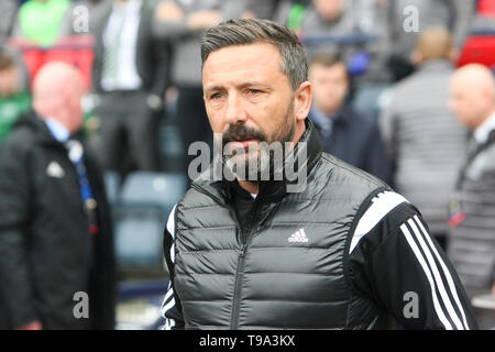 Glasgow, Écosse - 14 avril. Aberdeen manager Derek McInnes au cours de la William Hill Scottish Cup semi finale entre Celtic et Aberdeen Banque D'Images