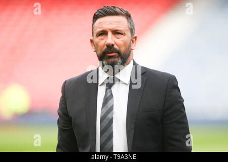 Glasgow, Écosse - 14 avril. Aberdeen manager Derek McInnes au cours de la William Hill Scottish Cup semi finale entre Celtic et Aberdeen Banque D'Images