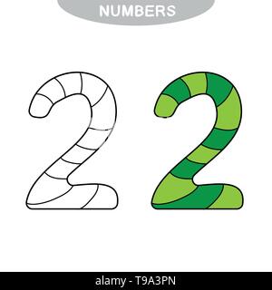 Jeu éducatif pour l'attention pour les enfants de la maternelle et de l'âge préscolaire. Répéter la photo. Livre de coloriage numéro deux Illustration de Vecteur