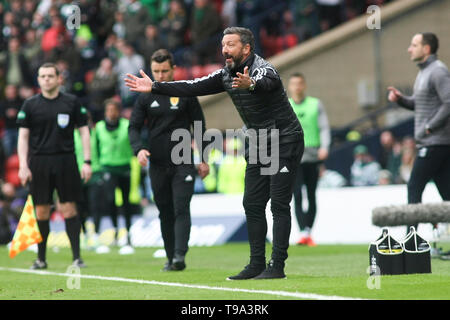 Glasgow, Écosse - 14 avril. Aberdeen manager Derek McInnes au cours de la William Hill Scottish Cup semi finale entre Celtic et Aberdeen à Hampden Park le 14 avril 2019 à Glasgow, en Écosse. (Photo de Scottish Borders Media/Alamy Live News) Banque D'Images