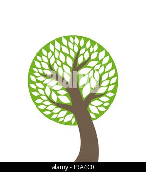 L'icône de l'arbre isolé sur fond blanc. Vector illustration Illustration de Vecteur