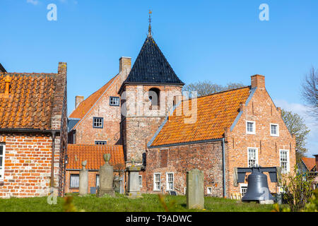 Burhave-butjadingen Krummhšrn village, municipalité, historique, église Greetsieler Frise orientale, Basse-Saxe, Allemagne, Banque D'Images