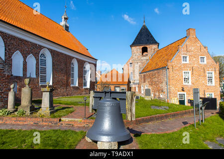 Burhave-butjadingen Krummhšrn village, municipalité, historique, église Greetsieler Frise orientale, Basse-Saxe, Allemagne, Banque D'Images