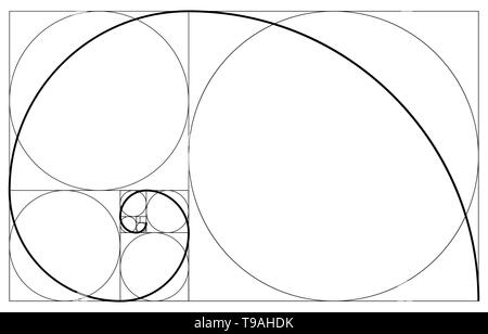 La conception de style minimaliste. Nombre d'or. Des formes géométriques. Cercles en proportion d'or. Design futuriste. Logo. Icône vecteur. Abstract vector background Illustration de Vecteur