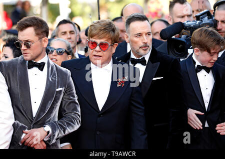 Taron Egerton, Elton John, James meubler et Connor Kit participant à la 'Rocketman' premiere pendant le 72e Festival du Film de Cannes au Palais des Festivals le 16 mai 2019 à Cannes, France Banque D'Images