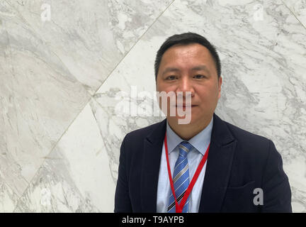 Taipeh, Taiwan. 18 mai, 2019. Wang Dan, ancien dirigeant étudiant du mouvement de protestation qui a de la Place Tian'anmen massacre. (Dpa : '30 ans après le massacre de la Place Tian'anmen : Avertissement de menace de la Chine") Crédit : Andreas Landwehr/dpa/Alamy Live News Banque D'Images