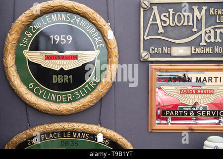 Le Wormsley Estate, Saunderton, UK. 18 mai 2019. 20e anniversaire édition de Bonhams vente annuelle dédiée à Aston Martin et Lagonda a lieu le 19 mai 2019. La vente comprend les voitures qui ont paru dans les 007 films. Credit : Malcolm Park/Alamy Live News. Banque D'Images