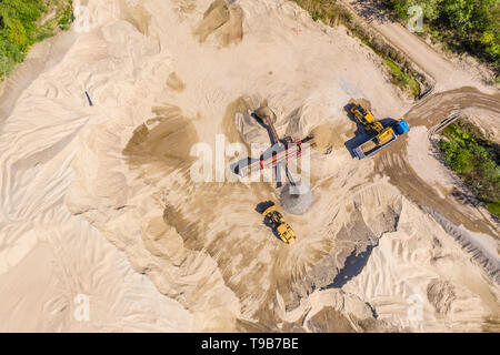 Vue aérienne plus monohydrallite champ de mines. Mine de sable. Vue de dessus Banque D'Images