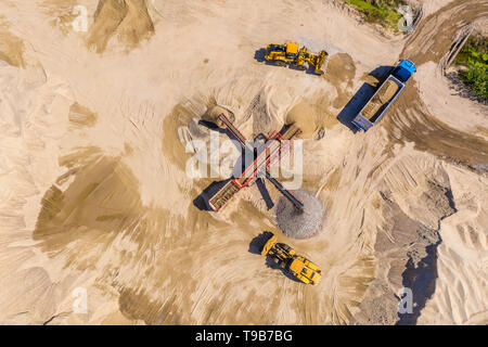 Vue aérienne plus monohydrallite champ de mines. Mine de sable. Vue de dessus Banque D'Images