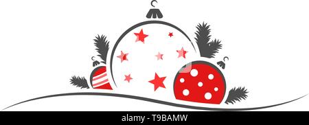 Boules de Noël vector design ligne Illustration de Vecteur