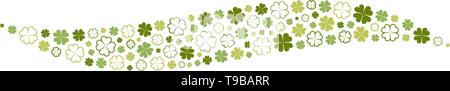 Les trèfles vert décoration vecteur border Illustration de Vecteur
