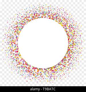 Confettis colorés papier blanc cercle sur fond transparent Illustration de Vecteur
