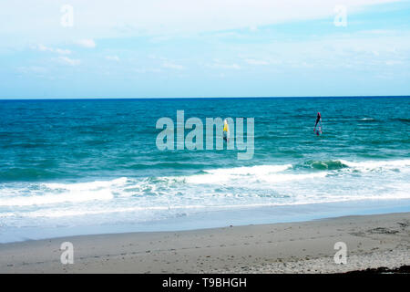 Belle journée à la plage et d'eau de Jupiter Island, Floride, USA, Banque D'Images