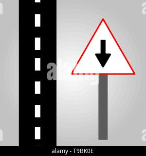 Traffic sign - signe tout droit et road simuler eps10 Illustration de Vecteur