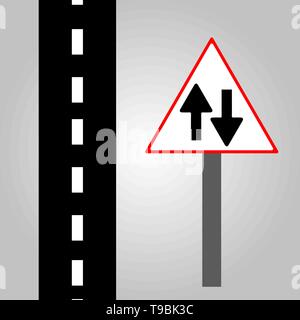 Traffic sign - signe tout droit et road simuler eps10 Illustration de Vecteur