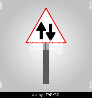 Traffic sign - signe tout droit et road simuler eps10 Illustration de Vecteur