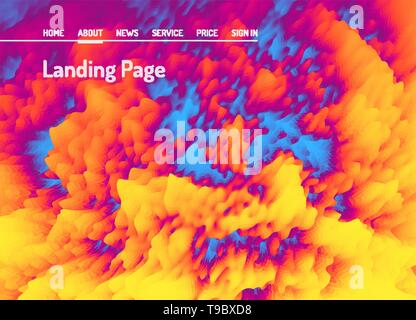 Page d'atterrissage pour site web et application mobile. Style abstrait moderne. Modèle de conception de site web de vecteur. Illustration de Vecteur