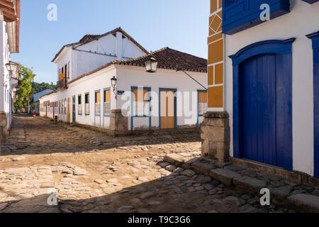 Les rues de Paraty, une ville historique à Rio de Janeiro, Brésil Banque D'Images