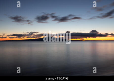 Lever de soleil Rangitoto Banque D'Images